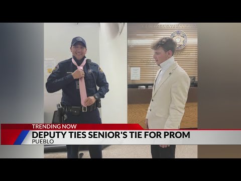Pueblo County sheriff’s deputy helps student with necktie before prom