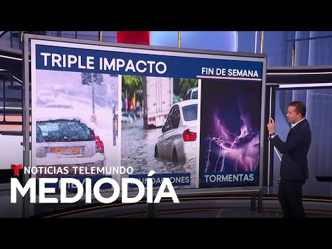 Fin de semana de triple impacto por tormentas, nieve e inundaciones | Noticias Telemundo