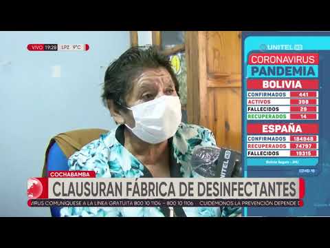 Clausuran una fábrica de desinfectantes en Cochabamba