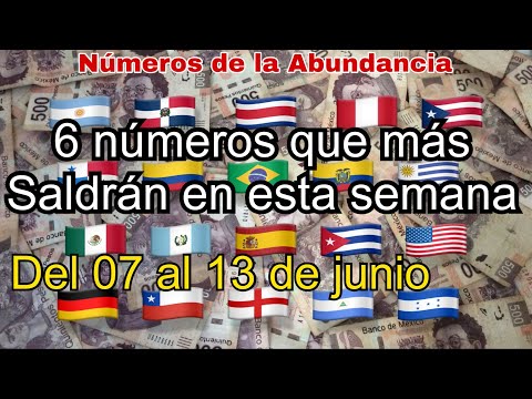 6 NÚMEROS QUE MÁS SALEN EN LA SEMANA DEL 07 AL 13 DE JUNIO DEL 2021 