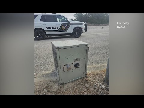 Officials searching for driver who dumped large safe on side of road