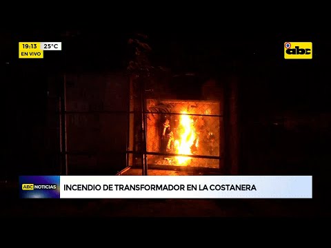 Incendio de un transformador en la Costanera de Asunción deja a oscuras a parte del microcentro
