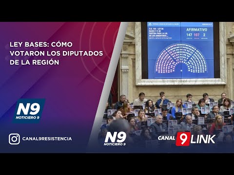 LEY BASES: CÓMO VOTARON LOS DIPUTADOS DE LA REGIÓN  - NOTICIERO 9