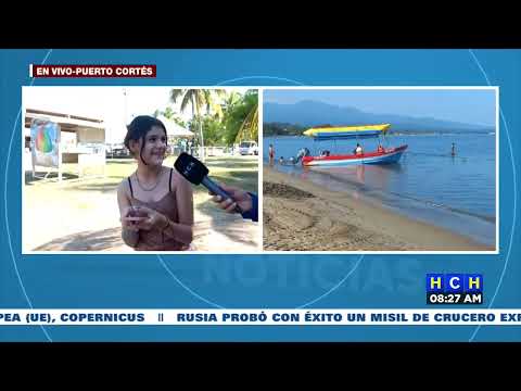 Puerto Cortés recibe turistas en sus playas que lucen limpias