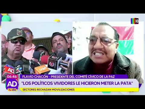 Comité Cívico de La Paz rechaza las agresivas marchas a favor de Camacho