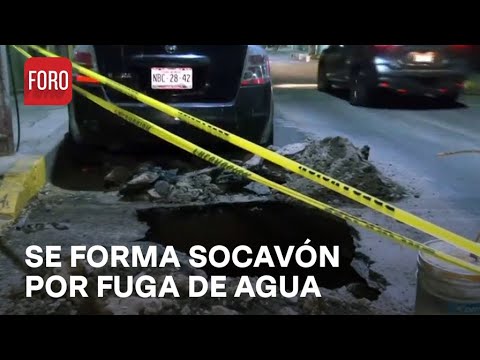 Fuga de agua provoca socavón en alcaldía Azcapotzalco, CDMX - Las Noticias
