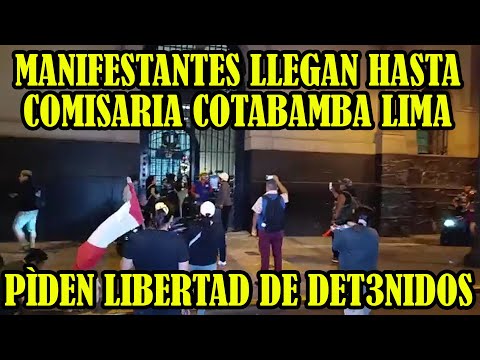 MANIFESTANTES PIDEN LIBERTAD DE LOS DET3NIDOS EN EL DIA HOY POR LA POLICIA EN CENTRO DE LIMA..
