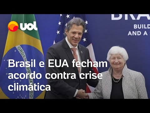 Haddad e Yellen assinam acordo de cooperação climática entre Brasil e EUA; veja vídeo