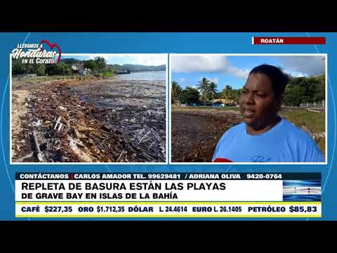 #HCHRoatán | !No es petróleo! Repletas de basura permanecen las turísticas playas en Gravel Bay