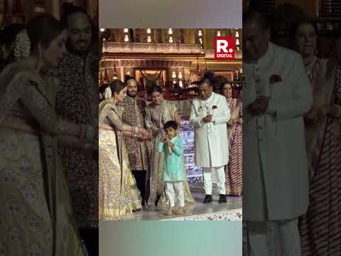 Mukesh Ambani's Grandson Prithvi Greets Guests At Anant-Radhika's Wedding Celebrations