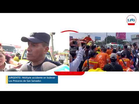 ¡URGENTE! En vivo: Múltiple accidente en bulevar Los Próceres de San Salvador. ¡Rescates en proceso!