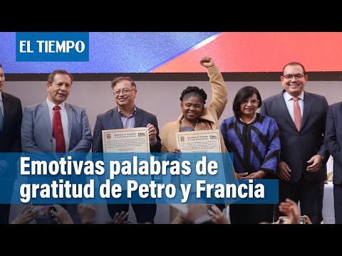 Gustavo Petro y Francia Márquez, agradecidos con Colombia al recibir acreditación de sus cargos