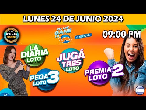 Sorteo 9 PM Loto Honduras, La Diaria, Pega 3, Premia 2, LUNES 24 de junio 2024 |