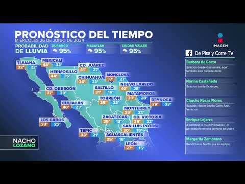 Pronóstico del tiempo | 26 de junio de 2024 | DPC con Nacho Lozano