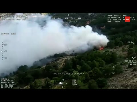 Un incendio forestal afecta a la zona Fuente del Cura de Miraflores de la Sierra