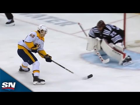 Predators Zachary LHeureux Scores Five-Hole After Sneaking Past Devils Defence