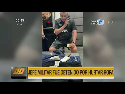 Jefe militar fue detenido por intentar hurtar prendas deportivas
