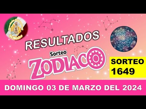 RESULTADOS SORTEO ZODIACO #1649  DEL DOMINGO 03 DE MARZO DEL 2024
