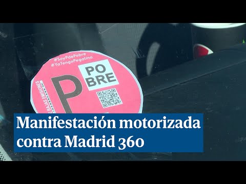 Manifestación motorizada en Madrid contra las prohibiciones del plan municipal Madrid 360
