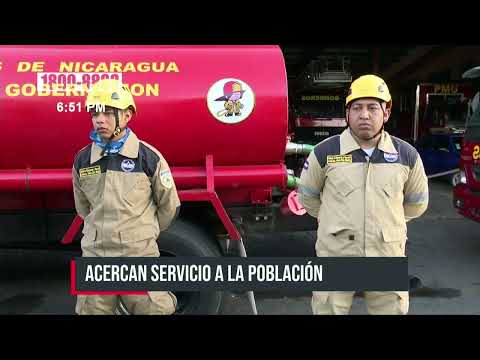 Camiones apagafuego desplazados para nueva estación de Bomberos en Muelle de los Bueyes - Nicaragua