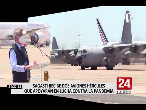 Presidente Sagasti y Ministra de Defensa recibieron dos aviones Hércules