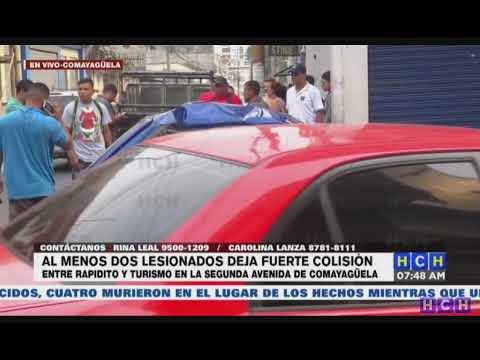 Dos lesionadas en choque entre Busito y vehículo tipo turismo en Comayagüela