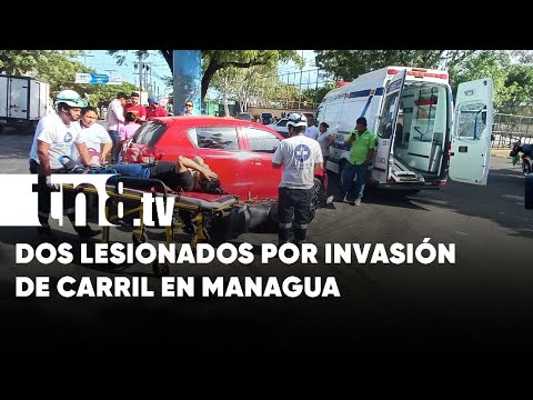 Invasión de carril causa accidente con dos lesionados en Managua