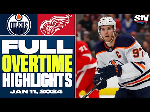 Edmonton Oilers at Detroit Red Wings | FULL Overtime Highlights - January 11, 2024