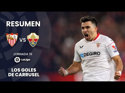 Al Sevilla se le pone mas claro y al Elche mas negro | Resumen de goles del Sevilla 3 - 0 Elche