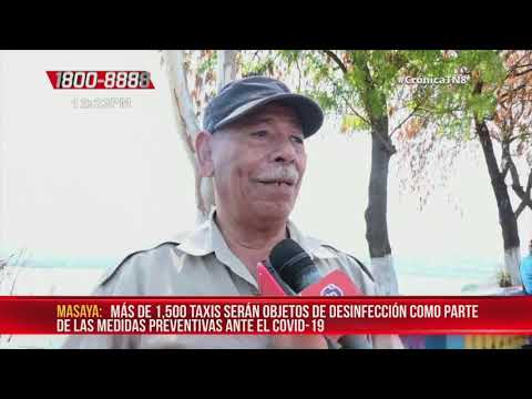 Aplican desinfección a vehículos taxi en la ciudad de Masaya - Nicaragua