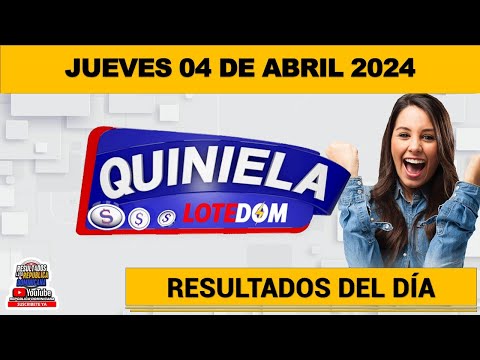 Sorteo Quiniela LOTEDOM en VIVO ? JUEVES 04 de abril 2024 – 2:00 P.M. #lotedom #resultados