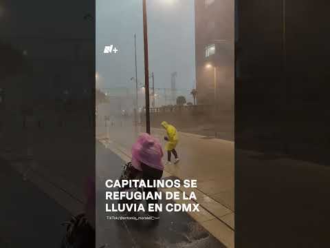 Capitalinos se refugian de la lluvia en CDMX #nmas #cdmx #shorts