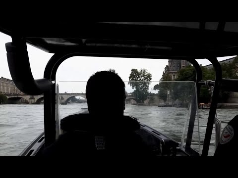 French river police on the Seine ahead of Olympics opening ceremony