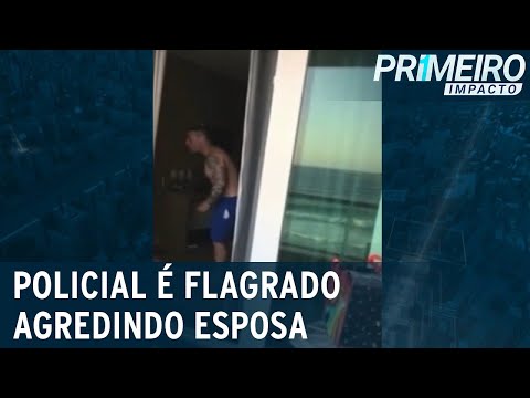 RJ: policial penal é flagrado agredindo esposa em quarto de hotel | Primeiro Impacto (26/09/22)