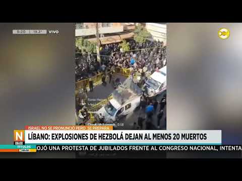 Líbano: explosiones de Hezbollah dejan al menos 20 muertos ?N8:00? 19-09-24