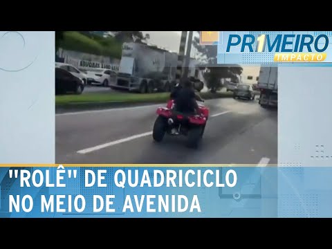 Dupla é flagrada de quadriciclo em avenida movimentada do RJ | Primeiro Impacto (25/01/24)