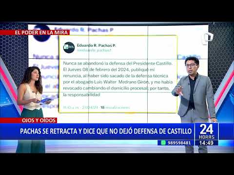 Pedro Castillo: abogado Eduardo Pachas niega haber “abandonado” defensa de expresidente