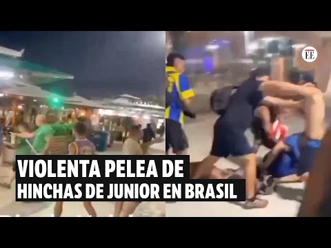 Hinchas de Junior protagonizaron violenta pelea en Río de Janeiro | El Espectador
