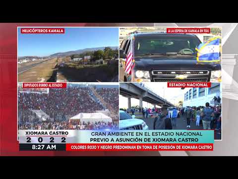 ¡Al tope! Miles de hondureños listos en el Estadio Nacional para Asunción de #XiomaraCastro