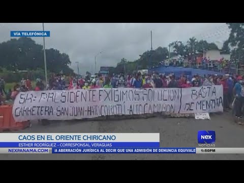 Cierre de calles en la provincia de Chiriqui, exigiendo vías de comunicación en el sector de Corotu.