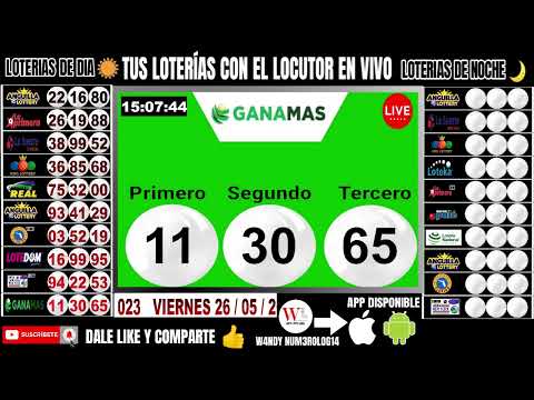 Resultados sorteo Lotería Nacional tarde GANA MAS de hoy viernes 26 de mayo de 2023