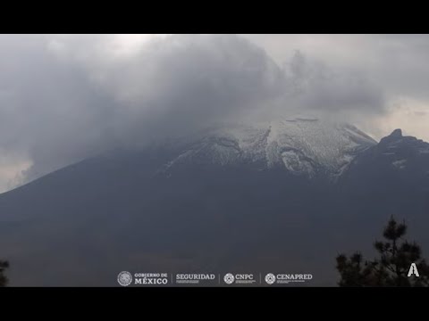 #Popocatépetl | El volcán nevado esta tarde #Envivo