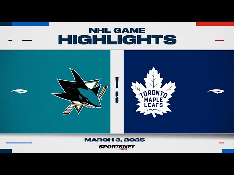 NHL Highlights | Sharks vs. Maple Leafs - March 3, 2025