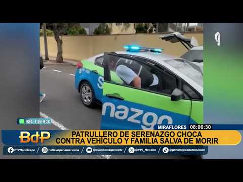 Miraflores: hombre resulta herido luego que patrullero de serenazgo impactara contra su camioneta