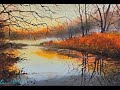 Watercolor painting tutorial - Misty Lake