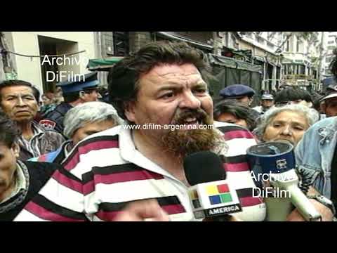 Raul Castells realiza protesta en edificio del PAMI - subsidios por desempleo 1997