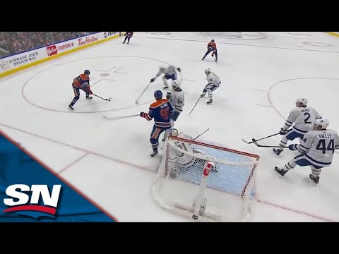 Oilers Ryan McLeod Snipes Beauty Go-Ahead Goal Vs. Maple Leafs