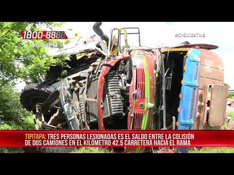 Brutal accidente deja a tres lesionados en Tipitapa – Nicaragua