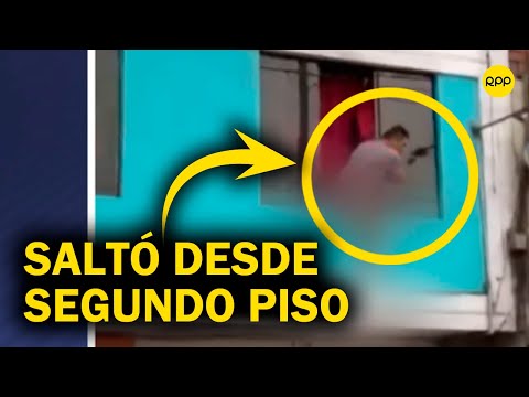 Hombre semidesnudo se lanzó del segundo piso de un hostal en San Juan de Miraflores