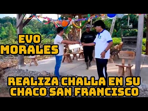 EVO MORALES DESDE SU CHACO EN SAN FRANCISCO MUNICIPIO DE VILLA TUNARI BOLIVIA..